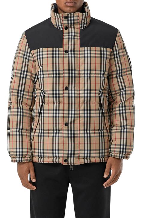 burberry down jacket men|burberry check cropped puffer jacket.